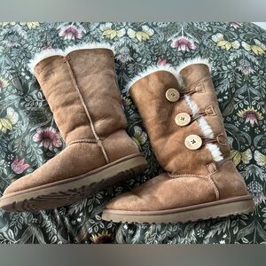 UGGs Cozy Tan Winter Boots with Button Accents